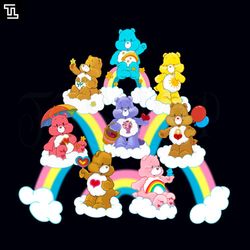 Care Bear 80s Retro Vintage Rainbow Nostalgic Childhood Cartoon Cartoon PNG