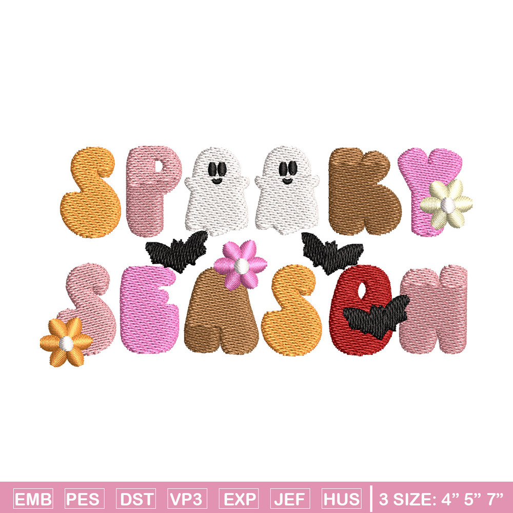 Spooky season embroidery design, Spooky embroidery, Embroidery file, Embroidery shirt, Emb design, Digital download.jpg