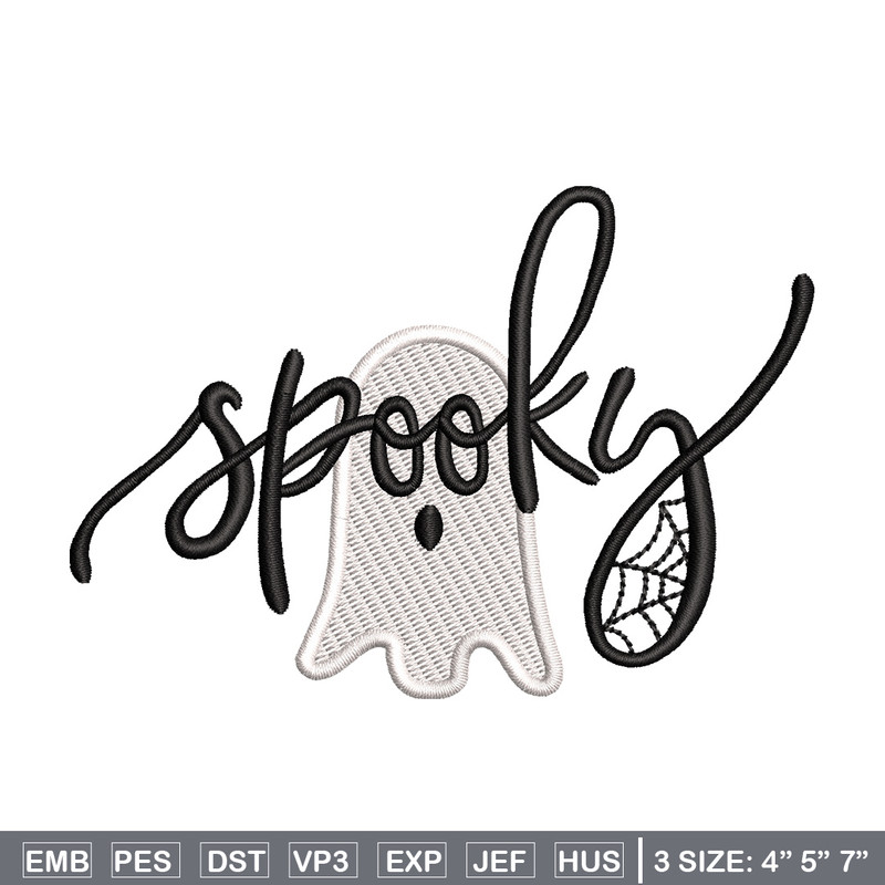 Spooky ghost embroidery design, Spooky embroidery, Emb design, Embroidery shirt, Embroidery file, Digital download.jpg