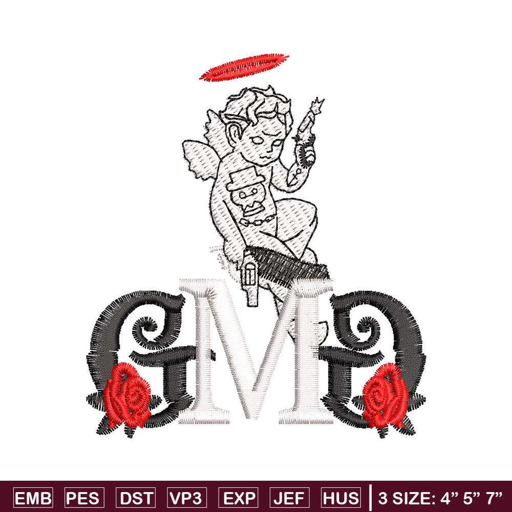 GMD Rose Logo embroidery design, GMD Rose embroidery, logo design, Embroidery file, logo shirt, Instant download..jpg