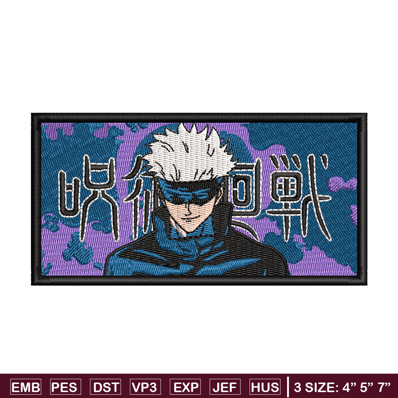 Gojo embroidery design, Jujutsu kaisen embroidery, anime design, embroidery file, anime shirt, Digital download.jpg
