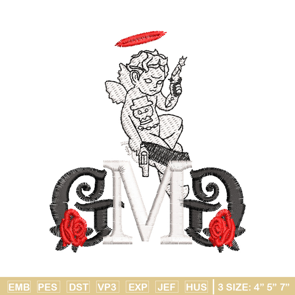 GMD Rose Logo embroidery design, GMD Rose embroidery, logo design, Embroidery file, logo shirt, Instant download..jpg