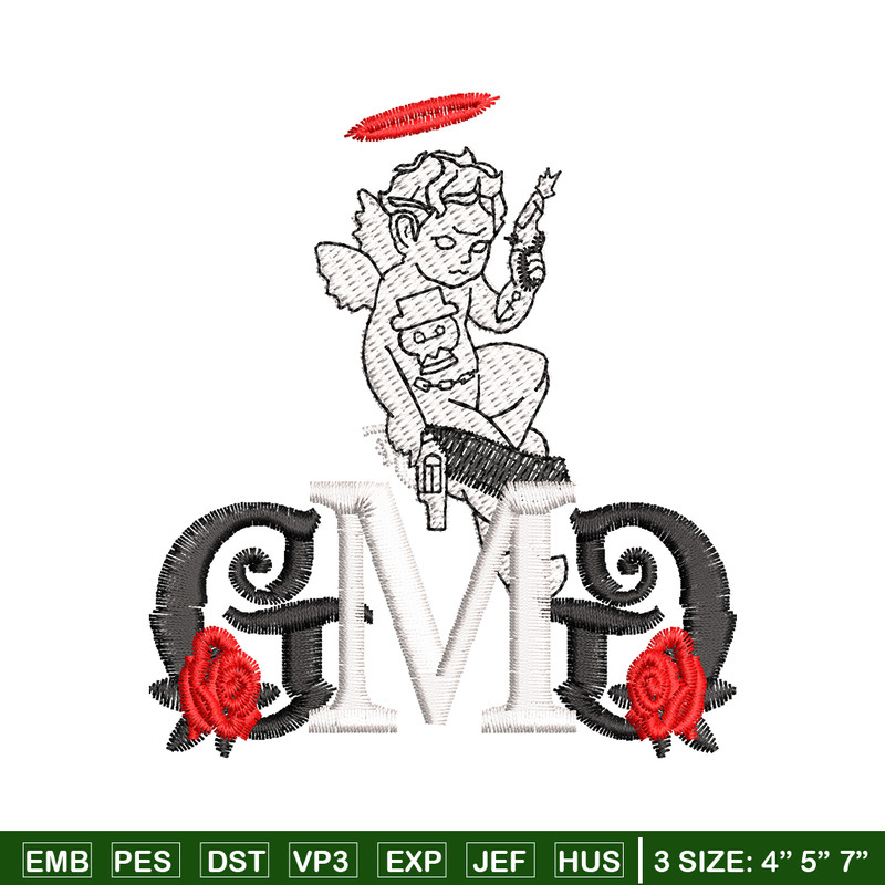 GMD Rose Logo embroidery design, GMD Rose embroidery, logo design, Embroidery file, logo shirt, Instant download..jpg