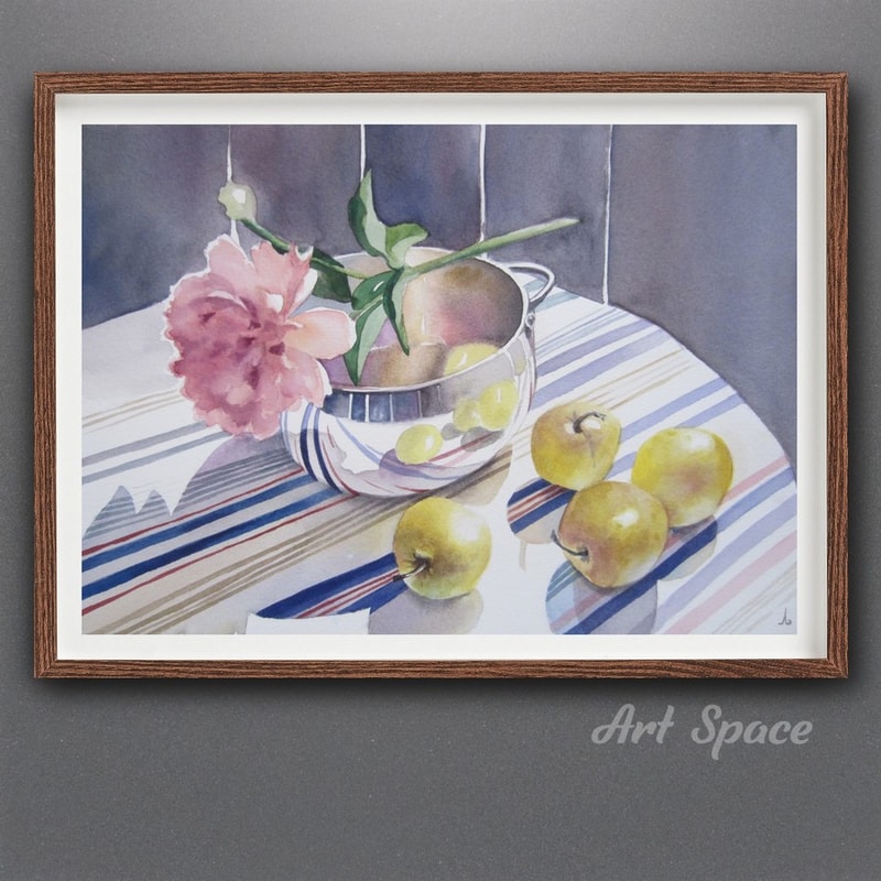 watercolor painting - light painting - still life - flowers - peony - apples -2.jpg