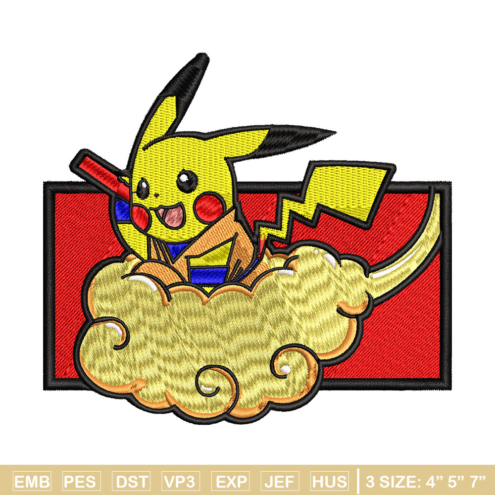 Goku Pikachu embroidery design, Pokemon embroidery, embroidery file, anime design, anime shirt, Digital download.jpg