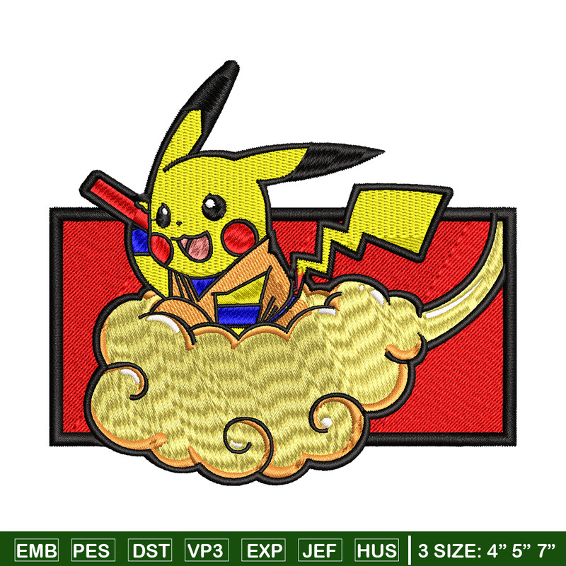 Goku Pikachu embroidery design, Pokemon embroidery, embroidery file, anime design, anime shirt, Digital download.jpg