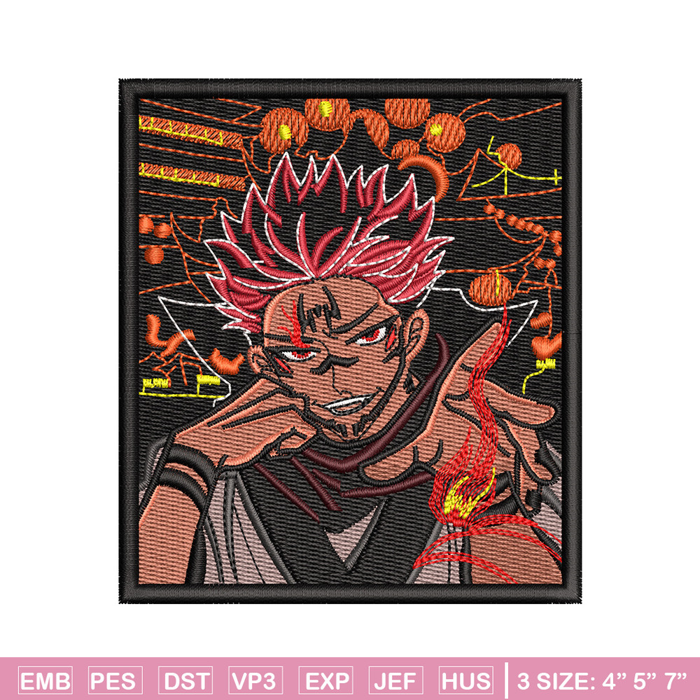 Sukuna frame embroidery design, Sukuna embroidery, Embroidery shirt, Embroidery file, Anime design, Digital download.jpg