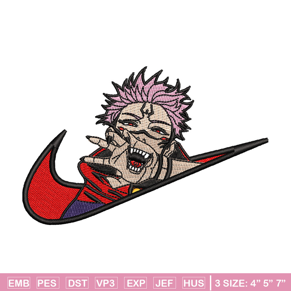 Sukuna nike embroidery design, Jujutsu embroidery, Nike design, Embroidery shirt, Embroidery file, Digital download.jpg