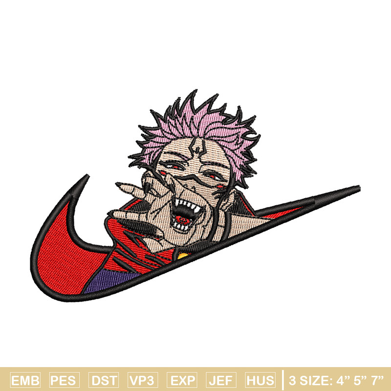 Sukuna nike embroidery design, Jujutsu embroidery, Nike design, Embroidery shirt, Embroidery file, Digital download.jpg