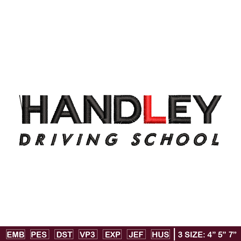 Handley Driving school logo embroidery design, logo embroidery, Embroidery file, logo design, Instant download.jpg