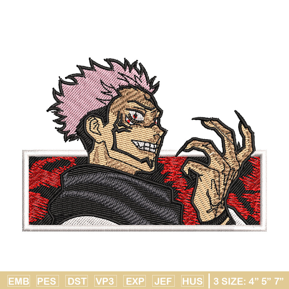 Sukuna red embroidery design, Sukuna embroidery, Embroidery shirt, Embroidery file, Anime design, Digital download.jpg