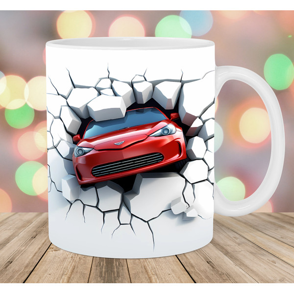 3D Red Car Mug