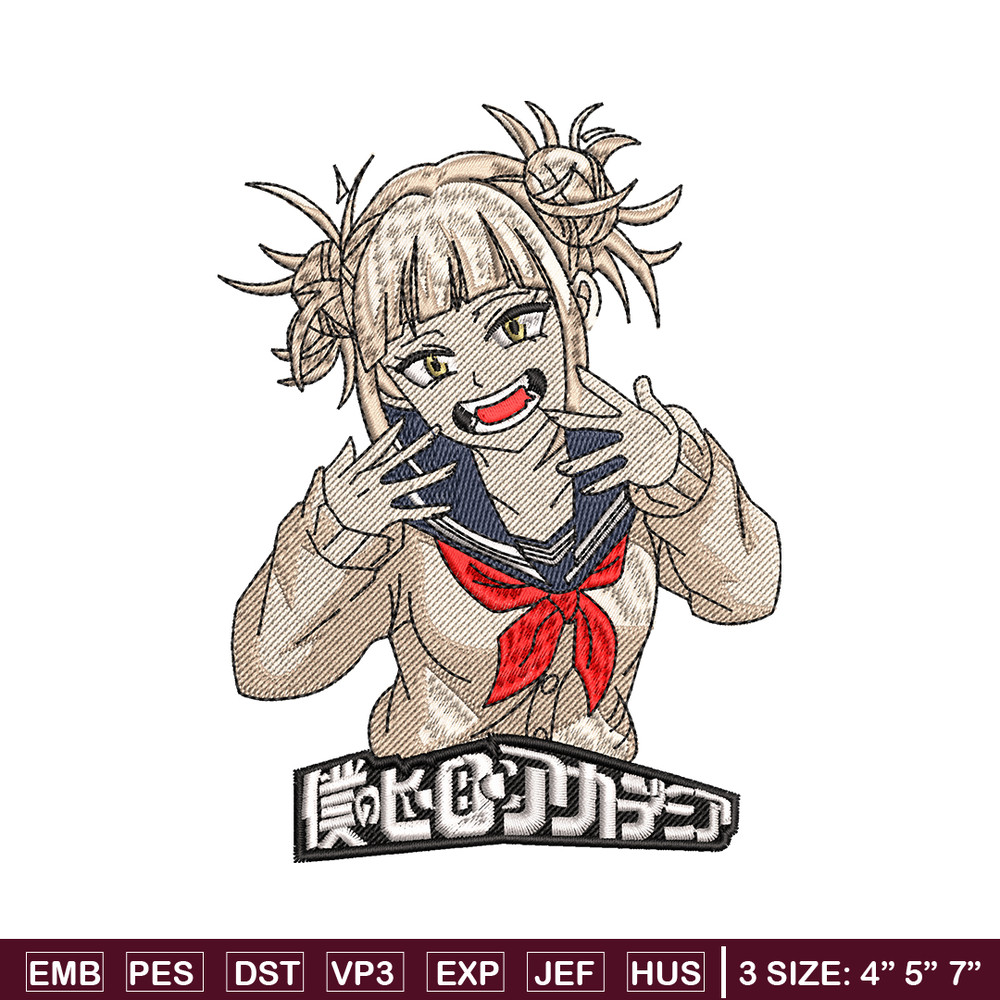 Himiko Toga laugh embroidery design, My hero academia embroidery, anime design, anime shirt, Digital download.jpg