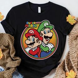 nintendo super mario cute mario and luigi poster graphic t-shirt, super mario gaming - a1080