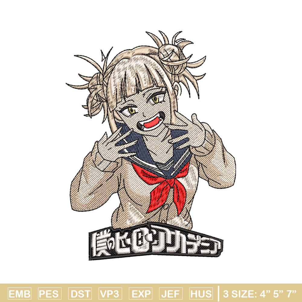 Himiko Toga laugh embroidery design, My hero academia embroidery, anime design, anime shirt, Digital download.jpg