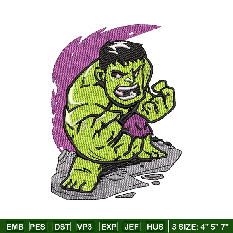 Hulk chibi embroidery design, Hulk chibi embroidery, movie design, Embroidery file, movie shirt, Digital download..jpg