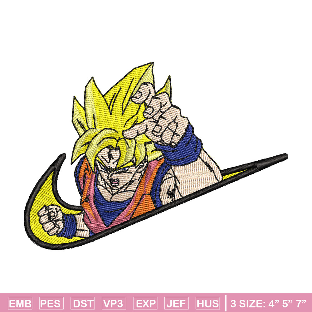 Swoosh goku embroidery design, Dragonball embroidery, Anime design, Embroidery file, Embroidery shirt, Digital download.jpg