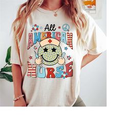 nurse shirt, all american nurse, 4th july nurse, patriotic nurse, nurse gift, nurse life, nurse graduation gift