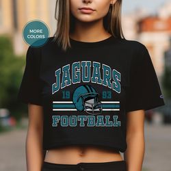 Jacksonville Jaguars Football Crop Top Shirt Vintage Retro 80s NFL JAX Womens Fan Gift T Shirt Game Day Jags Tailgaiting