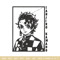 Tanjiro black embroidery design, Tanjiro embroidery, Embroidery shirt, Embroidery file, Anime design, Digital download.jpg