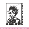 Tanjiro black embroidery design, Tanjiro embroidery, Embroidery shirt, Embroidery file, Anime design, Digital download.jpg