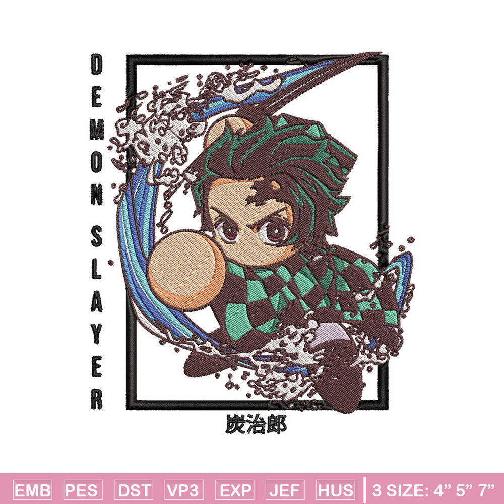 Tanjiro chibi embroidery design, Tanjiro embroidery, Embroidery shirt, Embroidery file, Anime design, Digital download.jpg