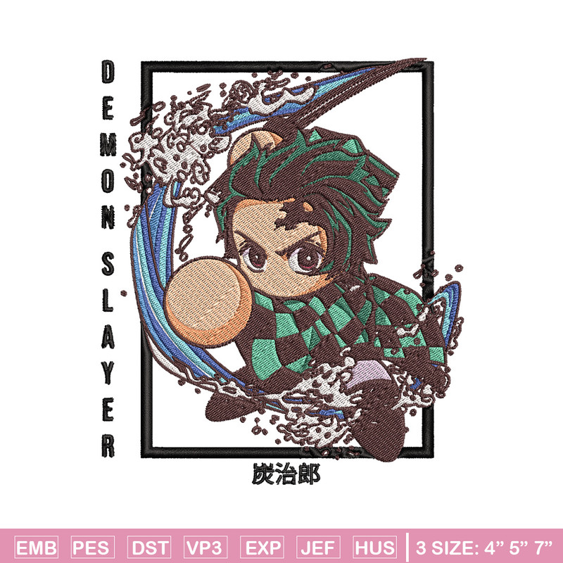 Tanjiro chibi embroidery design, Tanjiro embroidery, Embroidery shirt, Embroidery file, Anime design, Digital download.jpg