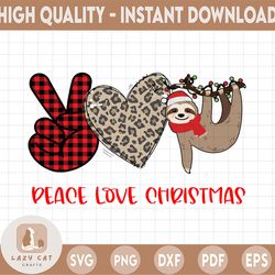peace love christmas sloth png, christmas sublimation designs downloads, leopard sublimation graphics png, printable, cl
