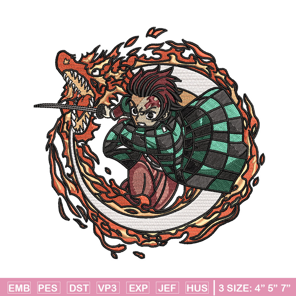 Tanjiro fire embroidery design, Tanjiro embroidery, Anime design, Embroidery shirt, Embroidery file, Digital download.jpg