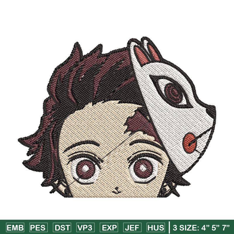 Tanjiro mask embroidery design, Tanjiro embroidery, Anime design, Embroidery shirt, Embroidery file,Digital download.jpg