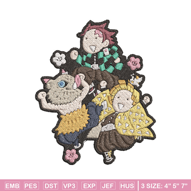 Tanjiro friends embroidery design, Tanjiro embroidery, Embroidery shirt, Embroidery file, Anime design, Digital download.jpg