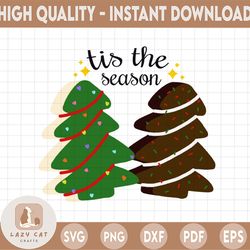tis the season christmas tree cakes png sublimation, tree cakes png,