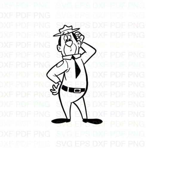 Ranger_Smith_Thinking_Yogi_Bear Outline Svg Dxf Eps Pdf Png, - Inspire ...