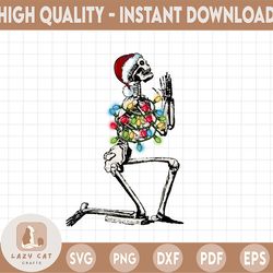 skeleton | christmas | lights | tangled | holiday | funny | sublimation | png