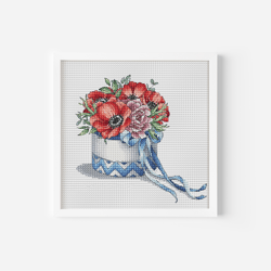 Whimsical Anemones Cross Stitch Pattern: A Colorful and Easy-to-Follow Design for Your Next Project, DIY Cross Stitch