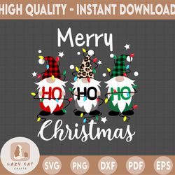 Merry Christmas Gnomes Ho Ho Ho-PNG-JPEG-Sublimation-T Shirt-Printable