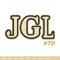 JGL logo embroidery design, JGL logo embroidery, logo design, logo shirt, Embroidery file, Instant download.jpg