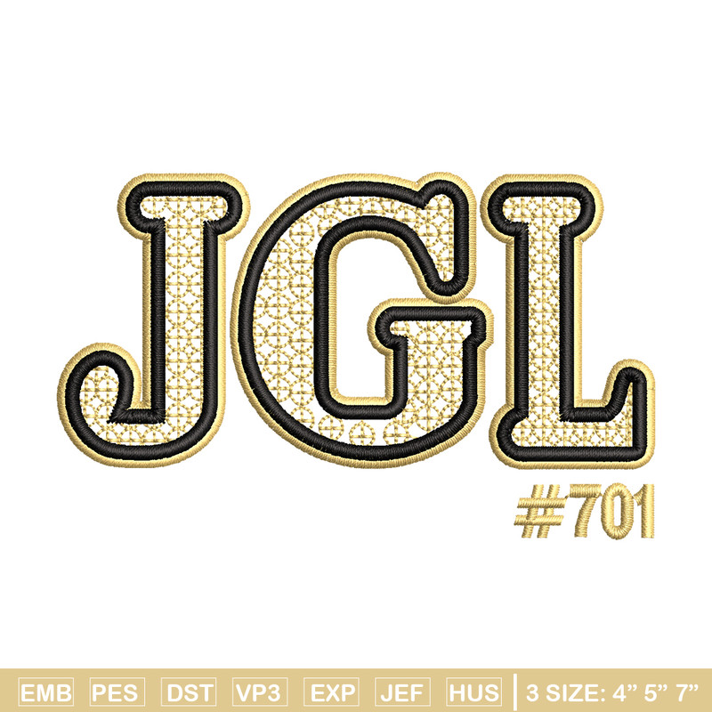 JGL logo embroidery design, JGL logo embroidery, logo design, logo shirt, Embroidery file, Instant download.jpg