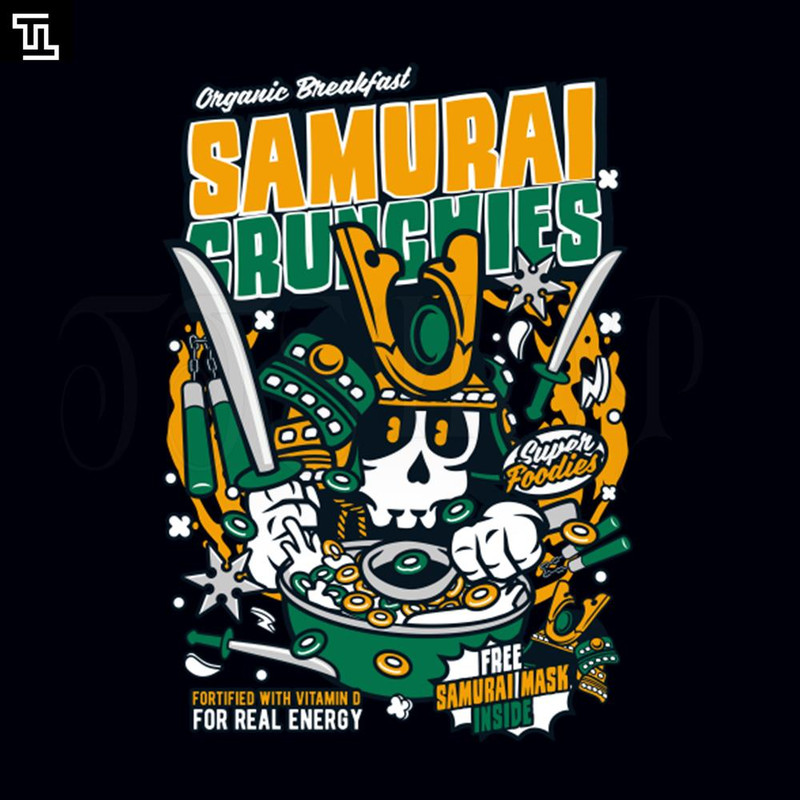 TTK515-Retro Cartoon Cereal Box Cereal Samurai Crunchies Funny Vintage Breakfast Cereal Cartoon PNG.jpg