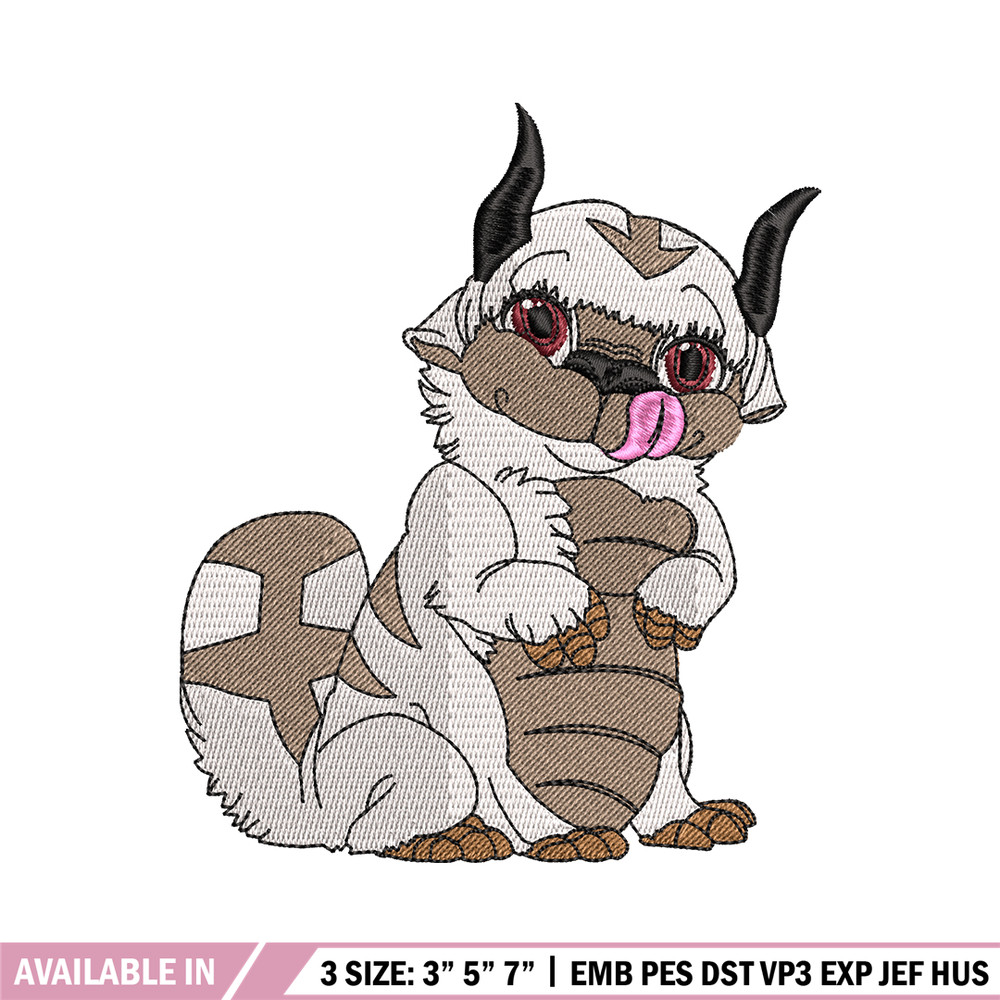Appa Avatar embroidery design, Avatar embroidery, embroidery file, cartoon design, cartoon shirt, Digital download.jpg