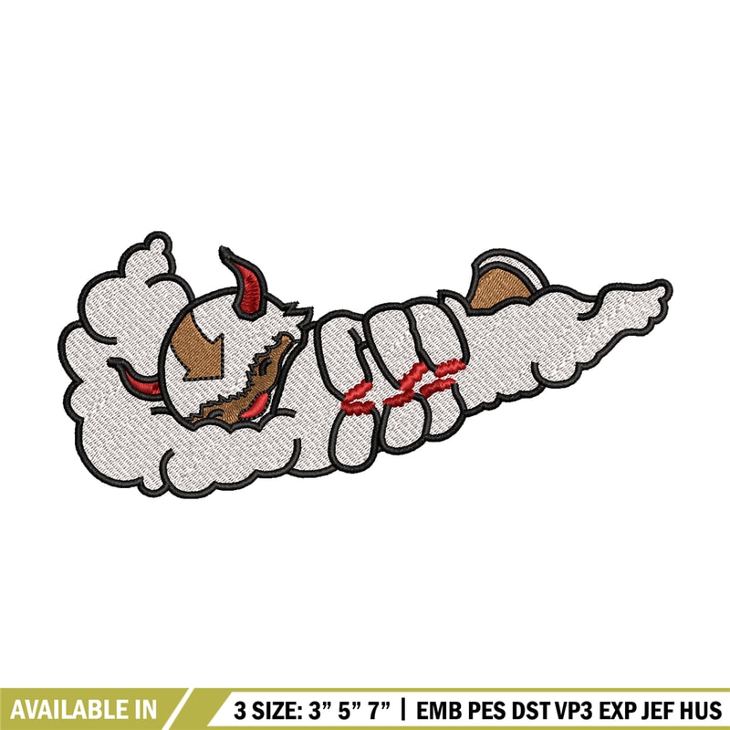 Appa x Nike embroidery design, avatar cartoon embroidery, nike design, Logo shirt, cartoon shirt, digital download.jpg