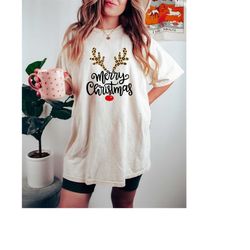 comfort colors merry christmas cute reindeer shirt, family matching christmas tee,cute reindeer shirt,christmas vibes sh