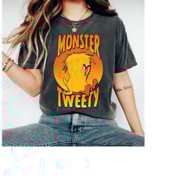 looney tunes halloween monster tweety bird t-shirt , tweety classic t-shirt, disneyland matching outfits, disneyland fam