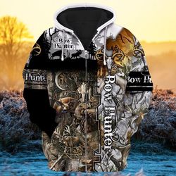 bow hunter hunting for men and women give 3d hoodie zip hoodie y97