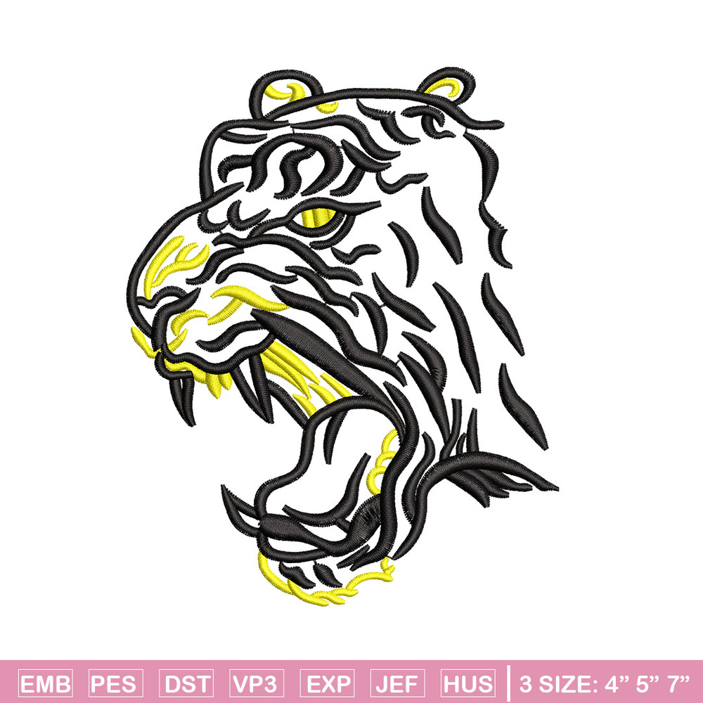 Tiger face embroidery design, Tiger embroidery, Emb design, Embroidery shirt, Embroidery file, Digital download.jpg