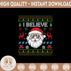I Believe Santa SVG, Santa SVG, Christmas SVG, Believe svg, Kids Christmas Design, Santa Hat svg, Holiday Cut File, Sant