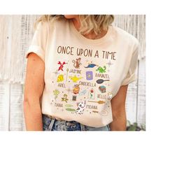 once upon a time princess shirt, princess ariel jasmine cinderella rapunzel shirt, magic kingdom, disneyland birthday fa