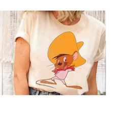 looney tunes speedy gonzales red hue portrait t-shirt, cartoon vintage gift, disneyland trip family matching outfits, ma