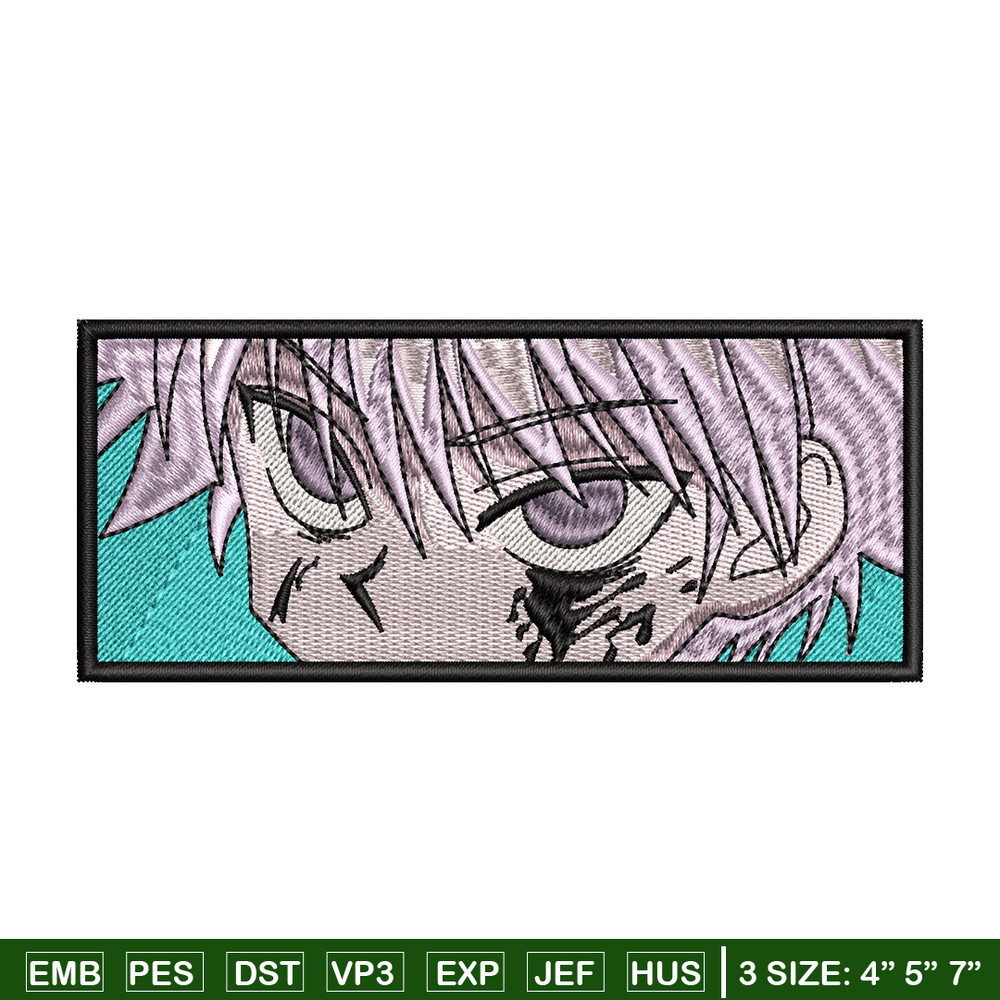 Killua eyes embroidery design, hunter x hunter embroidery, logo design, anime design, anime shirt, Digital download.jpg
