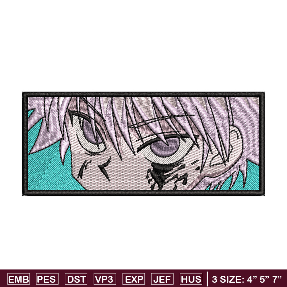 Killua eyes embroidery design, hunter x hunter embroidery, logo design, anime design, anime shirt, Digital download.jpg